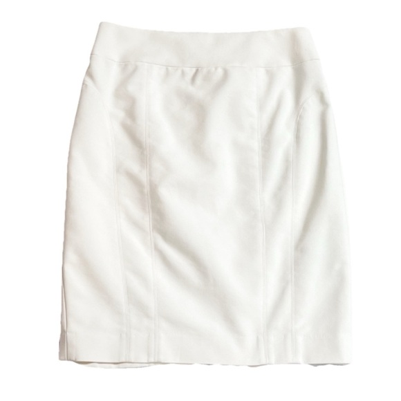 NEW Express High Rise Solid Off White Pencil Skirt Size 8 Stretchy Neutral - Picture 1 of 7
